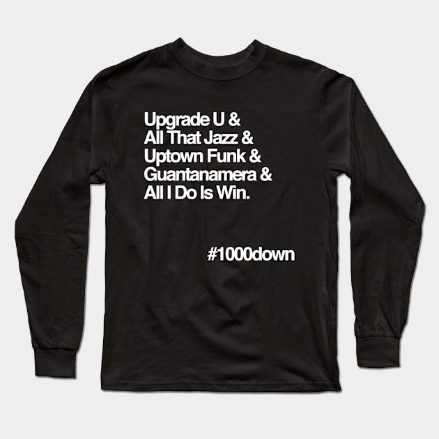 #1000down (white) Long Sleeve T-Shirt by queencitydanceout